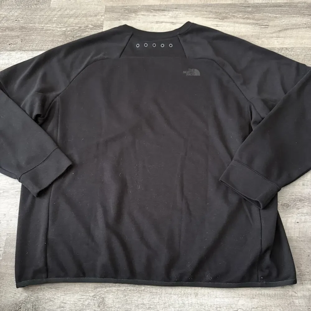 The North Face Sweatshirt Men XXL Black Crewneck Never Stop Exploring Zip Pocket